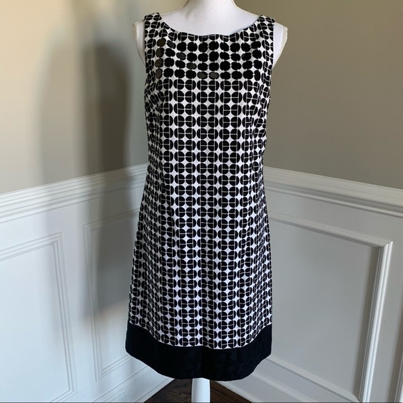 Muse Black and White Geometric Print Dress Size 10 - Picture 1 of 9
